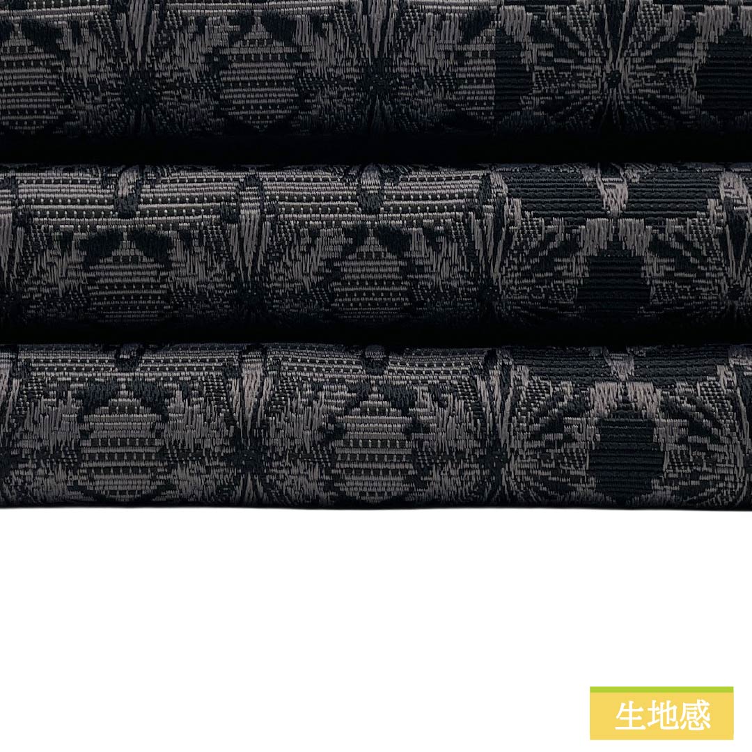 （新品）半幅帯 ポリエステル NEWランク 燻銀色（いぶしぎんいろ） 幾何学模様 広幅 リバーシブル 帯丈400cm グレー系 1125006161422