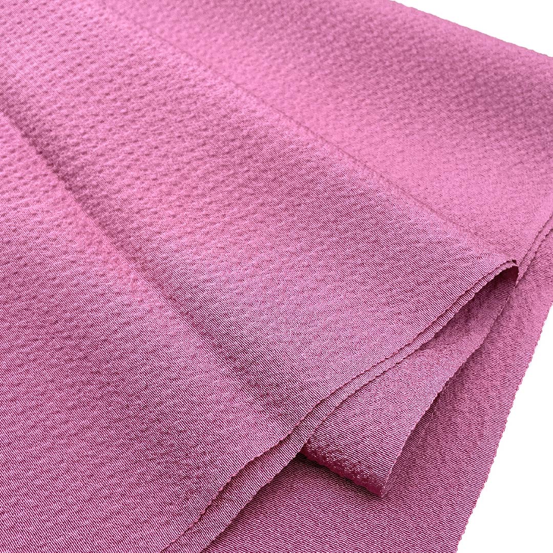 (New old stock) Formal obiage, pure silk, crimson (mekkouiro), plain Tango crepe, new old stock, length 164cm, width 30cm, S rank, purple, 1136000152920