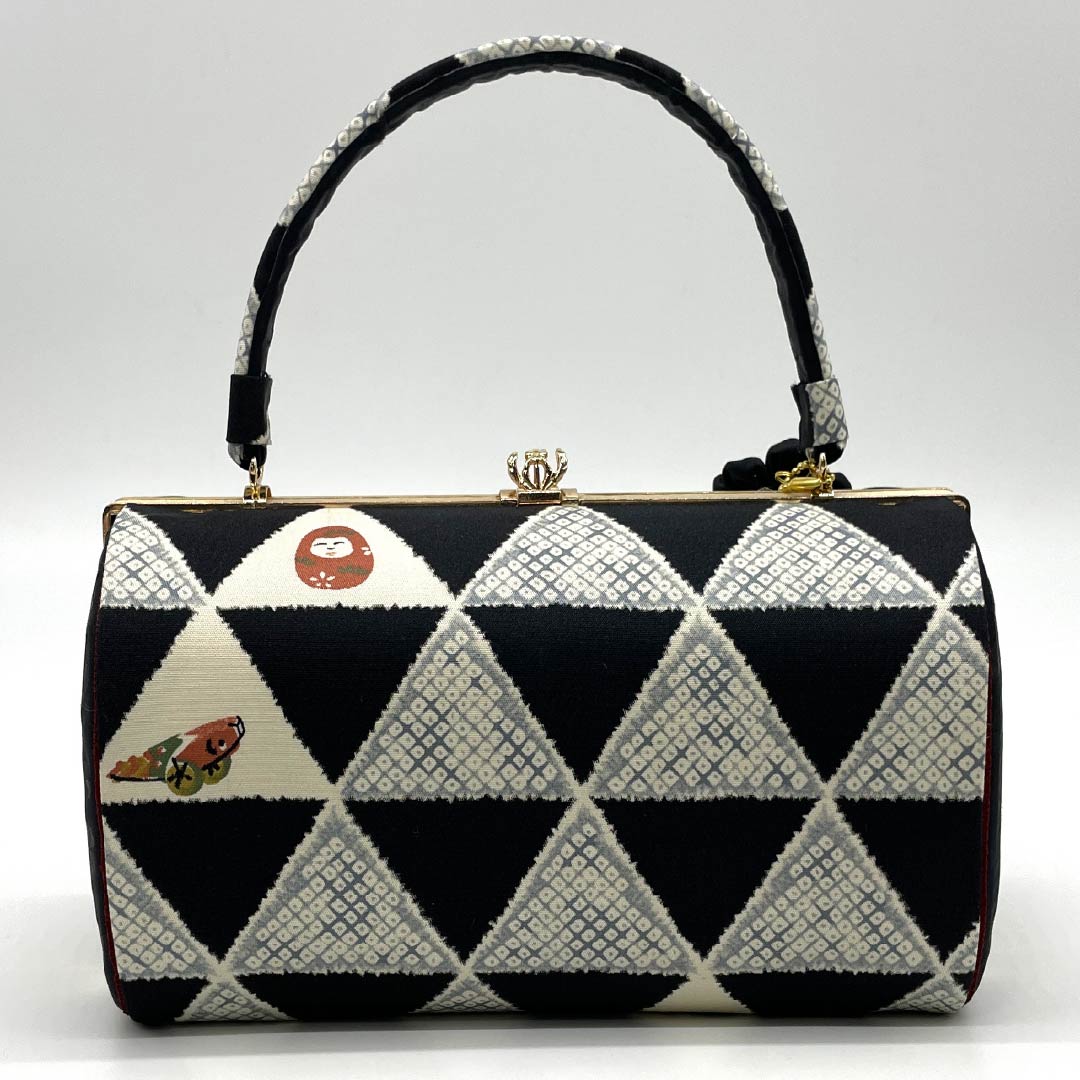 和装バック カジュアル 黒色（くろいろ） 鱗 だるま 風車 黒系 NEWランク 113900034110