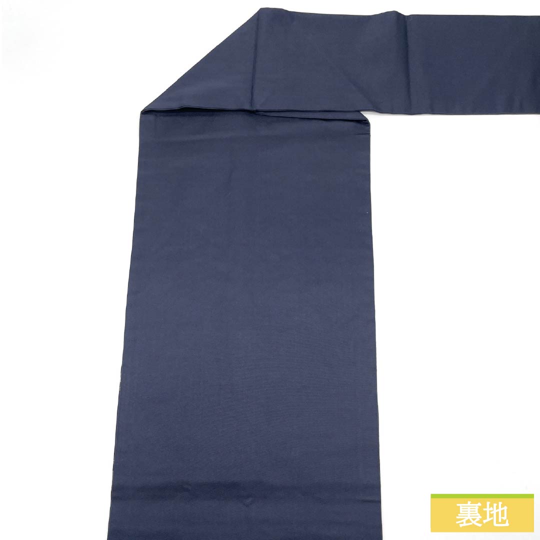 名古屋帯 印度藍色（いんどあいいろ） 抽象模様 動物柄 帯丈355cm 正絹 Sランク ポイント柄 セミフォーマル 紺系 1124008912318 名古屋仕立て