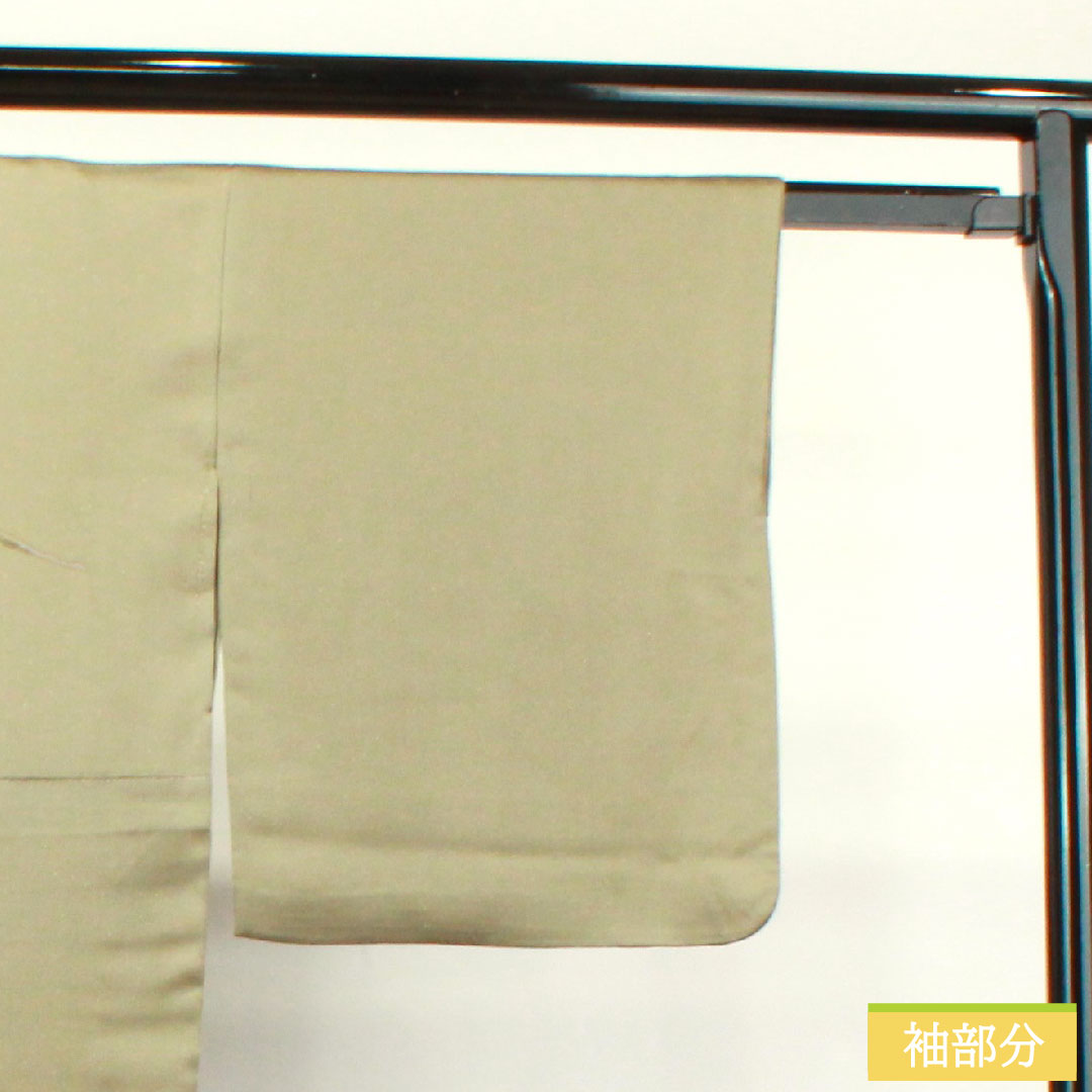 訪問着 正絹 袷 身丈162.5cm 裄丈67cm 砂色 銀通し MIKUMOコレクション 手描き ろうけつ染め 抽象模様 Aランク グレー系 1112003363422