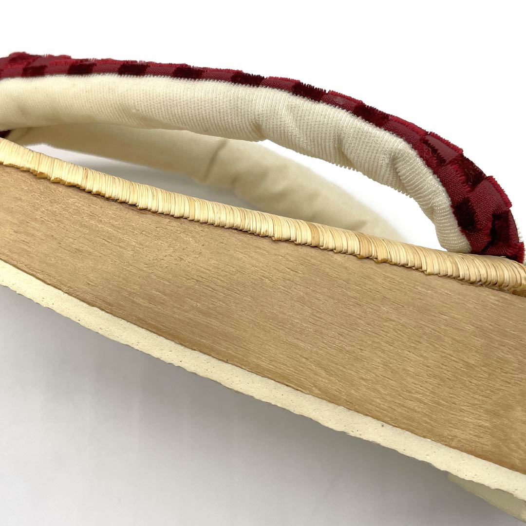 (Like New) New, Casual, Unused Zori Sandals with Tatami Mats, Checkered Pattern, Length 23cm, Size M, Beige, Product Number: 1122001271325