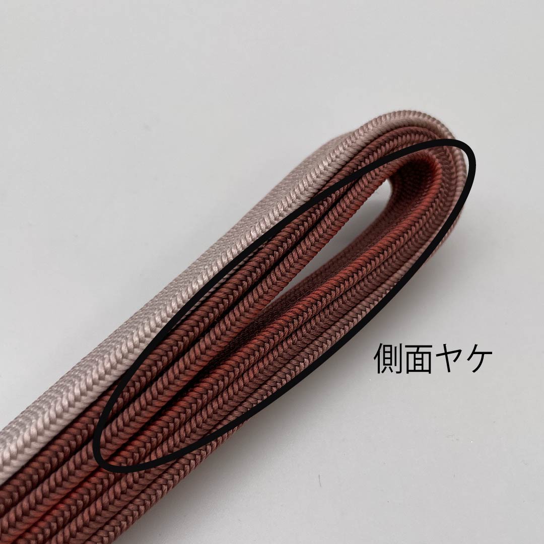 (New old stock) Obi-jime (belt sash) made of pure silk, quarter-length string, chestnut plum color, pale white color, Suiran Kobo, new old stock, length approx. 165cm, width approx. 1.2cm, casual, A rank, purple, 1135002053320