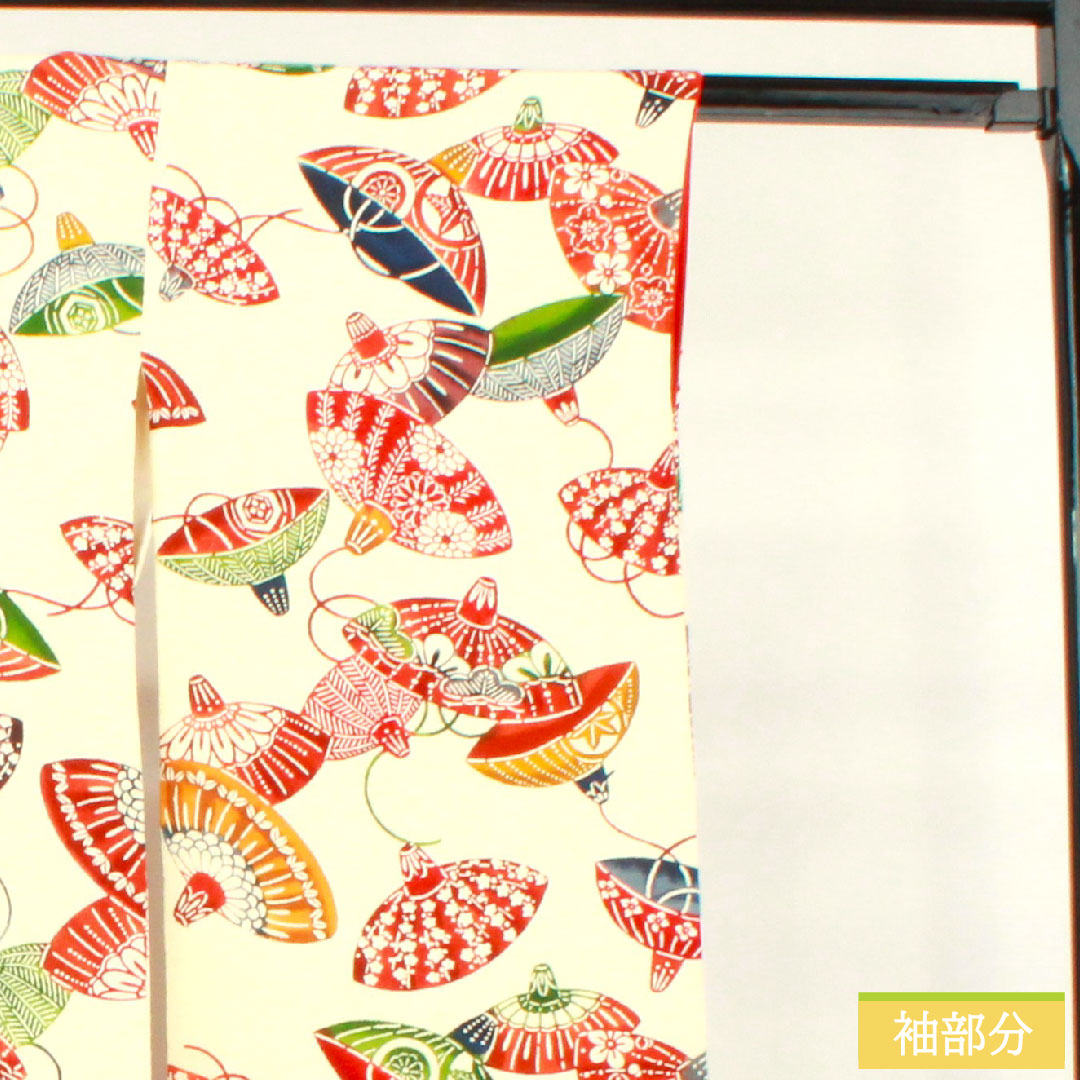 小紋 正絹 Aランク 身丈157cm 裄丈64cm 袷 乳白色（にゅうはくしょく） 京紅型 吉祥文様  クリーム系 1115007263315