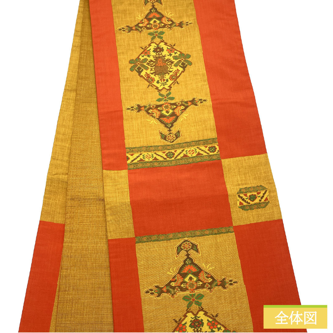 袋帯 正絹 Aランク 木屋太 西陣織 紹巴織 抽象模様  帯丈432cm 六通 カジュアル グラデーション系 1123016833399