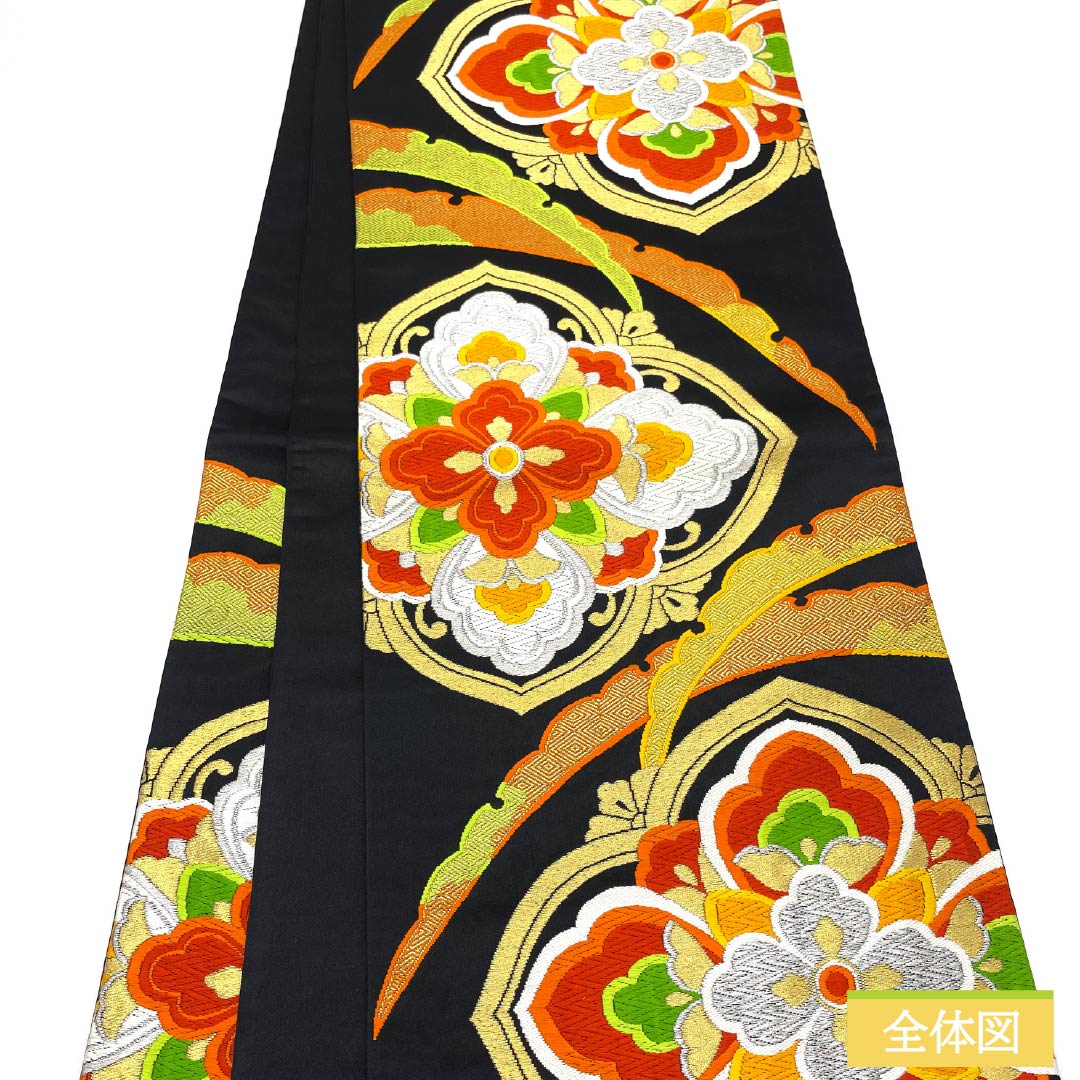 リサイクル着物】袋帯 正絹 振袖用 宝相華 帯丈408cm Sランク 六通