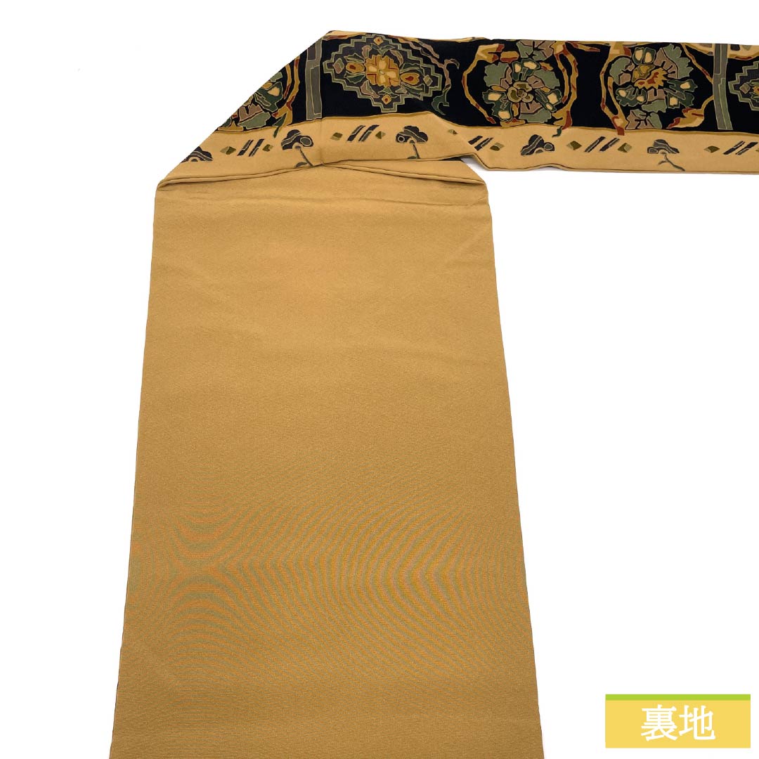 名古屋帯 正絹 Sランク 土布色色（トウプースーいろ） 染め帯 抽象模様 帯丈346cm 全通 カジュアル ベージュ系 1124009402325 名古屋仕立て