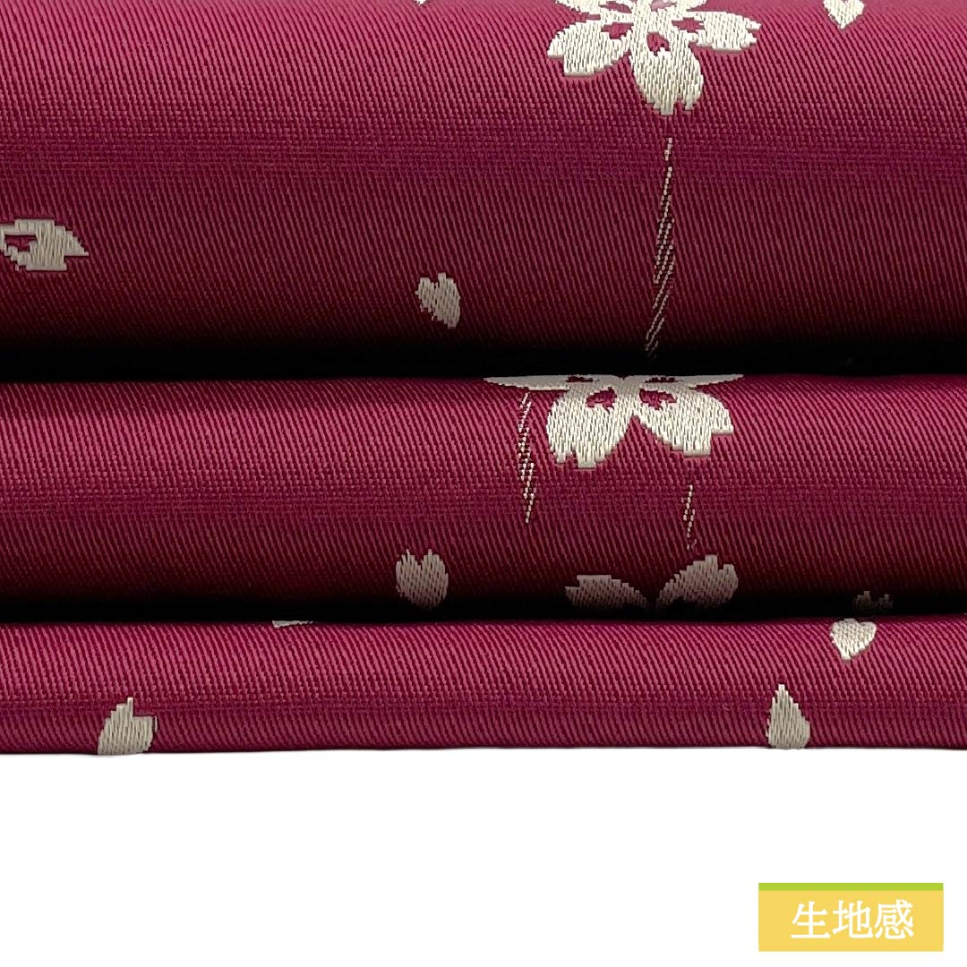 半幅帯 ポリエステル Sランク 桜 花柄 広幅 帯丈352cm 紫系 1125003522320
