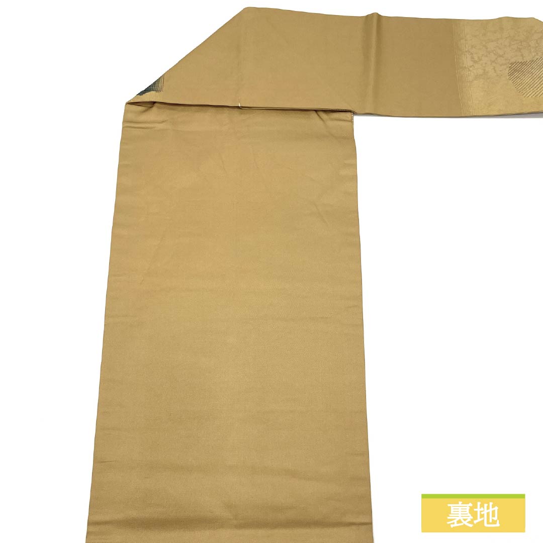 名古屋帯 東京白茶色（とうきょうしらちゃいろ） 作家物 抽象模様 帯丈361cm 正絹 Sランク ポイント柄 セミフォーマル ベージュ系 1124008402325 名古屋仕立て