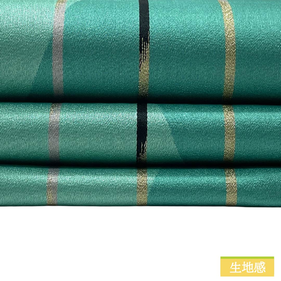 半幅帯 ポリエステル Aランク エメラルドグリーン 幾何学模様 帯丈348cm 緑系 1125004443324