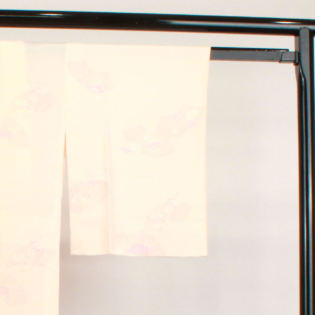 長襦袢 正絹 身丈127cm 裄丈64.5cm 単衣  フォーマル 扇面 草花模様  Sランク ピンク系 1129000562213