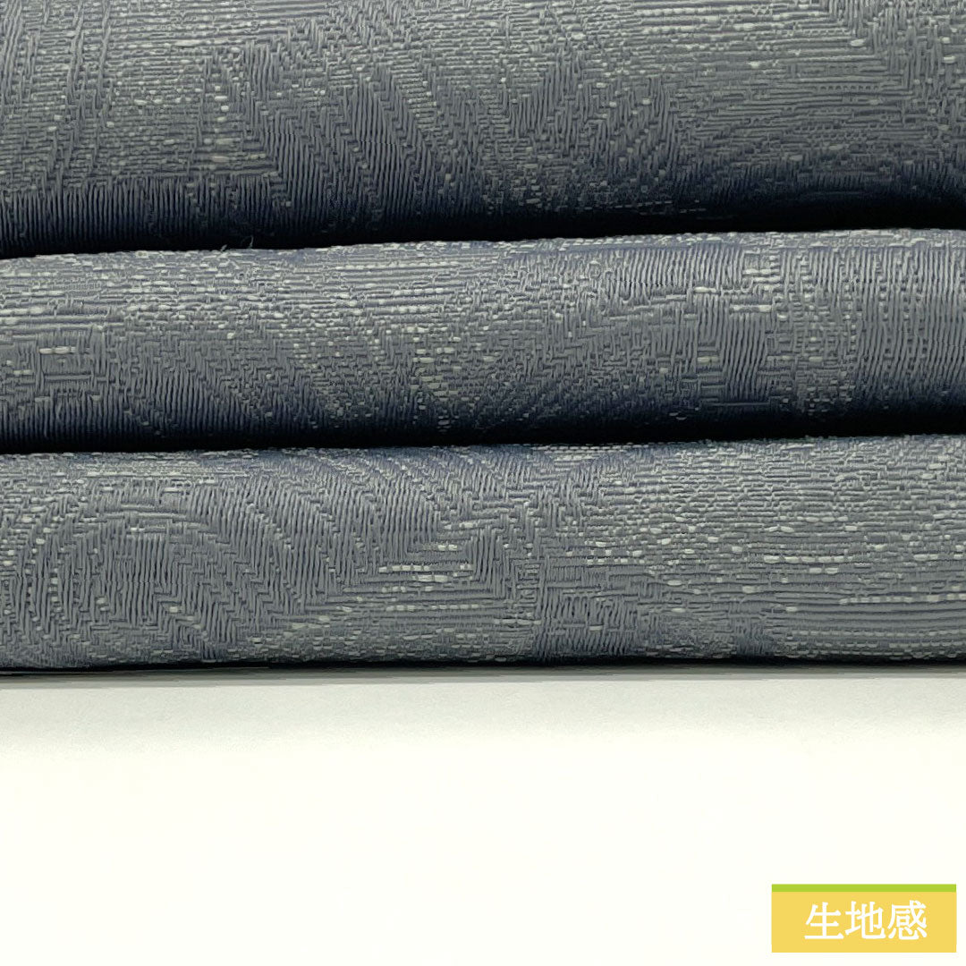 (New) Half-width obi, polyester, NEW rank, lead color (namariiro), indigo iron color (aitetsuiro), geometric pattern, circles, abstract floral pattern, reversible, obi length 400cm, gray tones 1125002611422