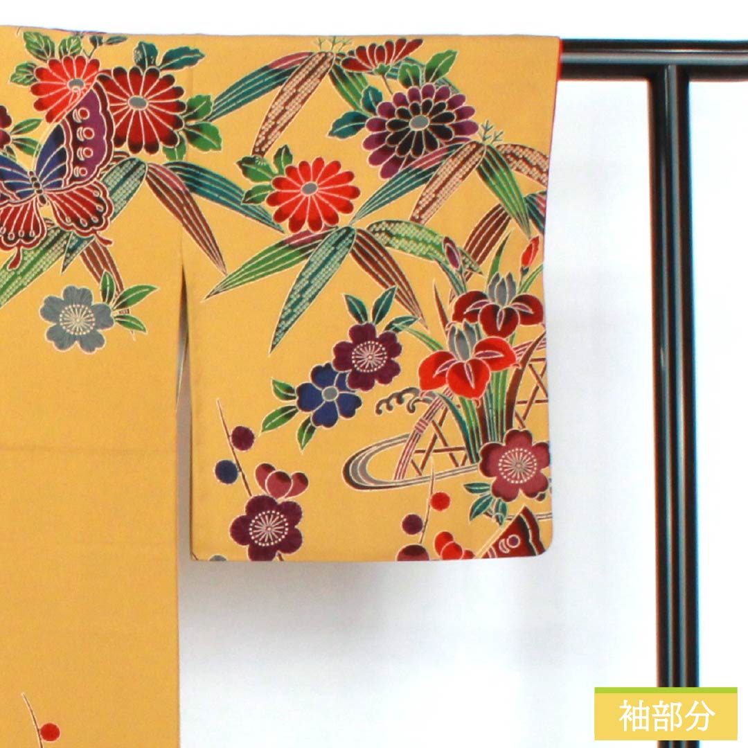 リサイクル着物】訪問着 正絹 Aランク 袷 身丈161cm 裄丈66.5cm 枇杷