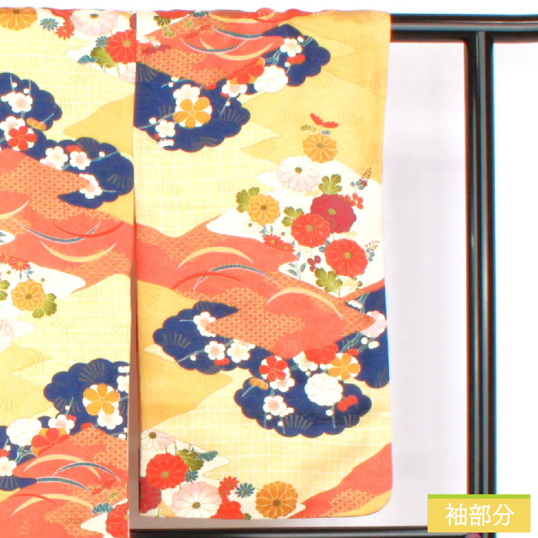 小紋 正絹 身丈153cm 裄丈62cm 袷 京友禅 吉祥文様 Aランク グラデーション系 1115004493299