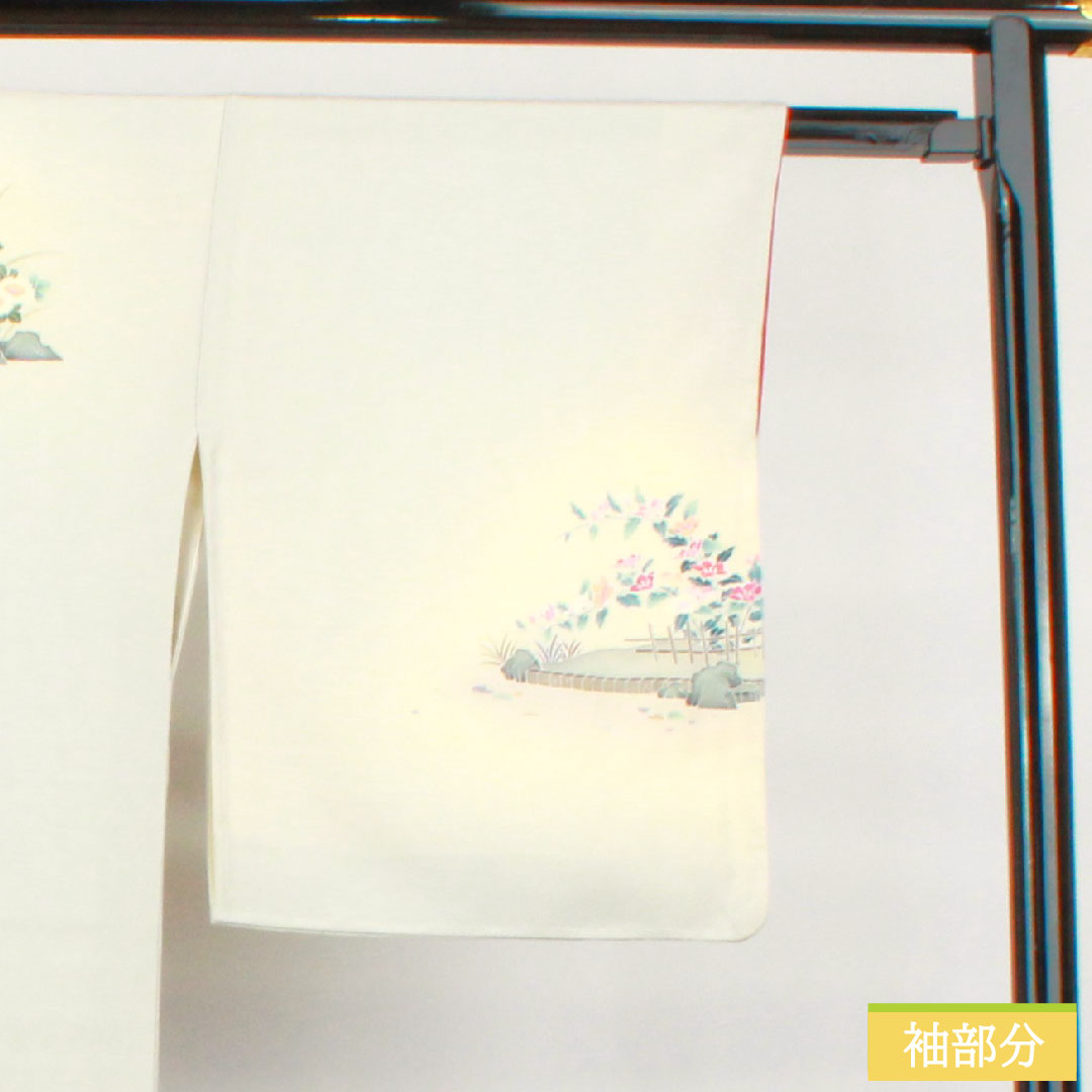 訪問着 正絹 袷 身丈168.5cm 裄丈68cm 銀白色（ぎんはくしょく） 加賀友禅 茶屋辻模様 作家物 Aランク グレー系 1112004743522