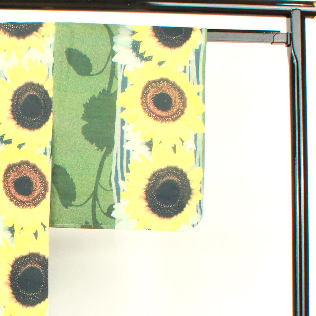 浴衣 しつけ糸付き 未使用品 向日葵 木綿 Sランク 単衣 身丈159cm 裄丈66cm グラデーション系 1118002032399