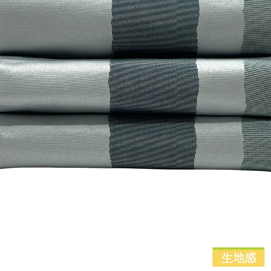（新品）半幅帯 ポリエステル NEWランク 銀白色（ぎんはくしょく） 紺桔梗色（こんききょういろ） 縞 リバーシブル 広幅 帯丈388cm グレー系 1125006091322