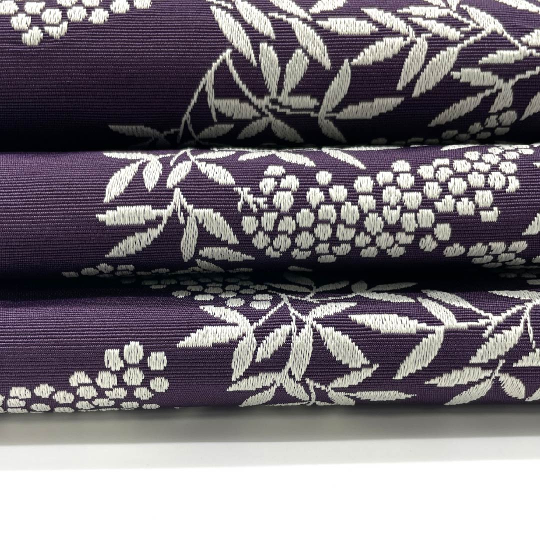 半幅帯 ポリエステル 茄子紺色（なすこんいろ） 南天 帯丈352cm 紫系 Sランク 1125001722320