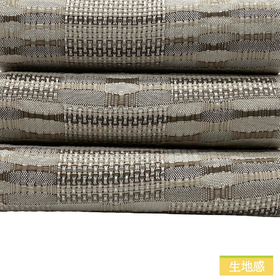 半幅帯 ポリエステル Sランク 雲井鼠色（くもいねずいろ） リバーシブル 抽象模様 網代模様 帯丈416cm グレー系 1125004732422