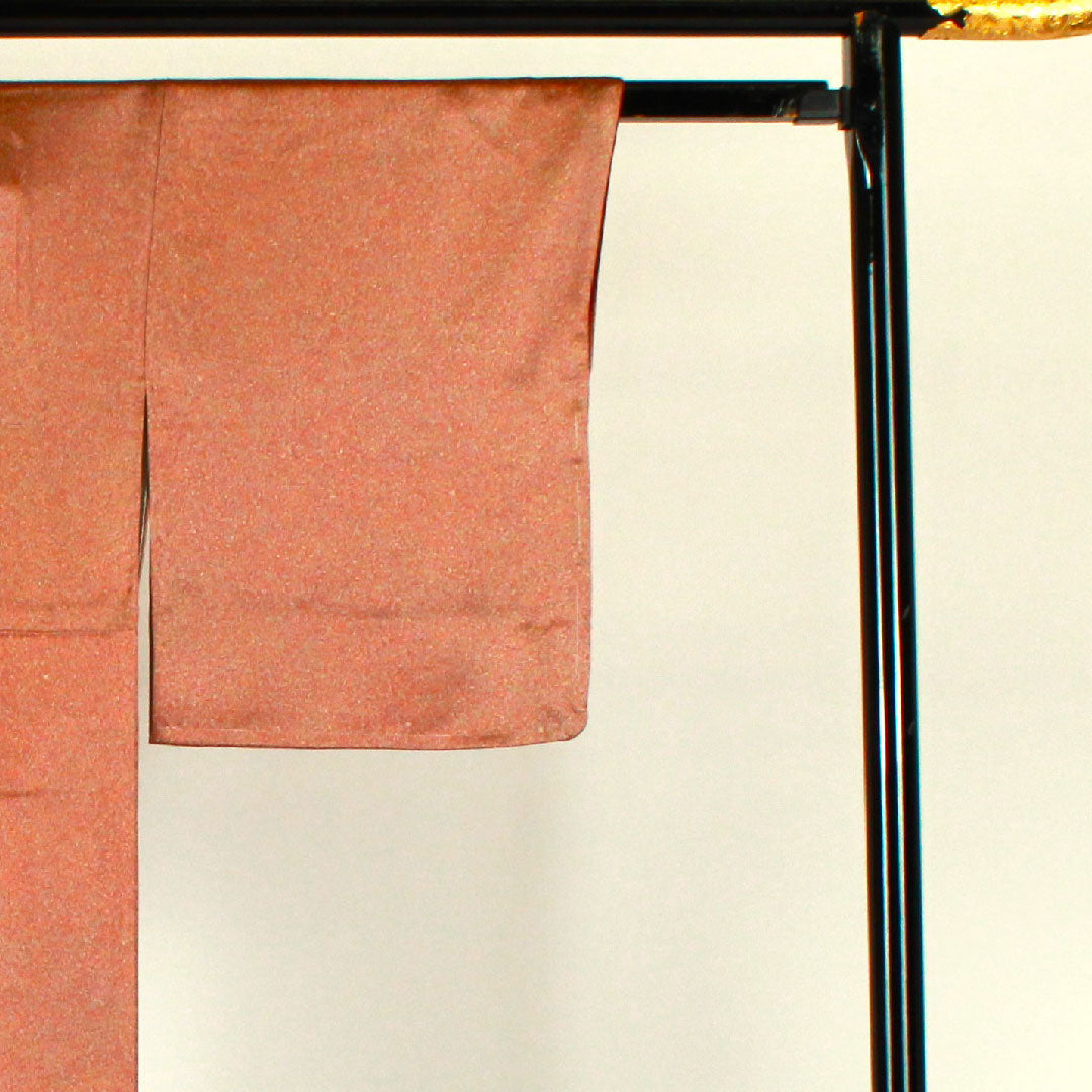 色無地 タタキ染 作家物 源氏車  身丈157cm 裄丈64.5cm 袷  正絹 Sランク 茶系 1114000382314