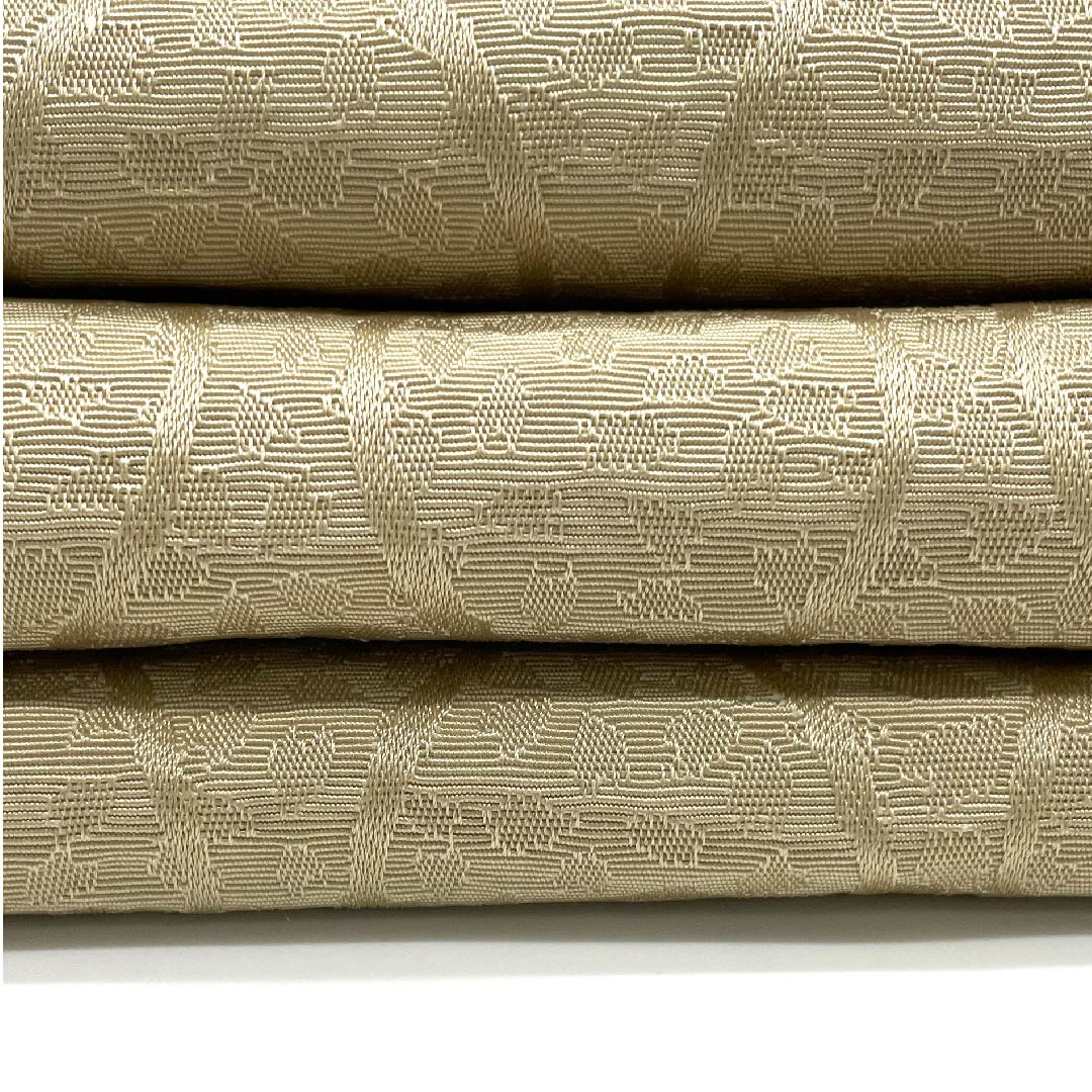 半幅帯 ポリエステル 帯丈372cm 枯野色（かれのいろ） 立涌文様 小桜 古典柄 ベージュ系 Aランク 1125001313325