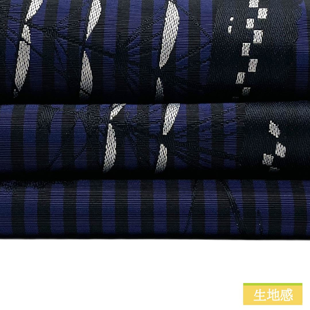 半幅帯 ポリエステル Sランク 紫紺色（しこんいろ） 黒色（くろいろ） リバーシブル 帆船 羅針盤 ドット柄 帯丈444cm マルチカラー 1125005322428