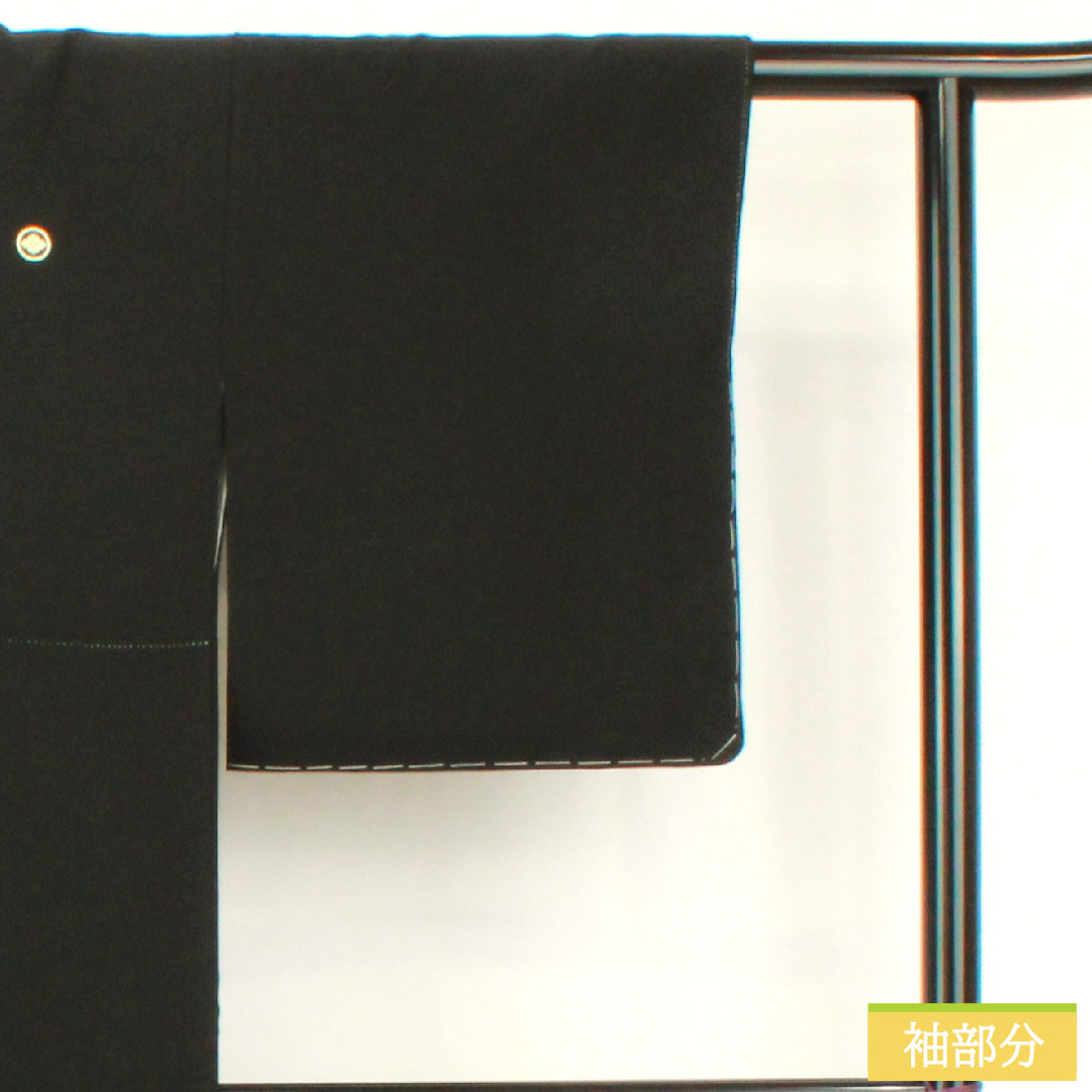 Black formal kimono, pure silk, length 161cm, sleeve length 62cm, lined, Kyoto Yuzen, Tale of Genji, artist's work, five crests, circle with diamonds, A rank, black, 1111001483410