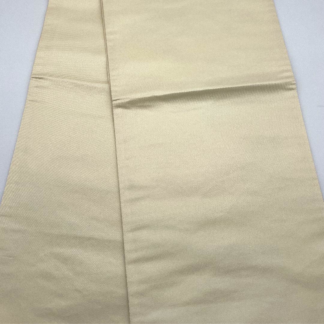 袋帯 薄卵色（うすたまごいろ） 華文 花菱 岡文織物 帯丈434cm 正絹 Sランク 六通 フォーマル クリーム系 1123006752315