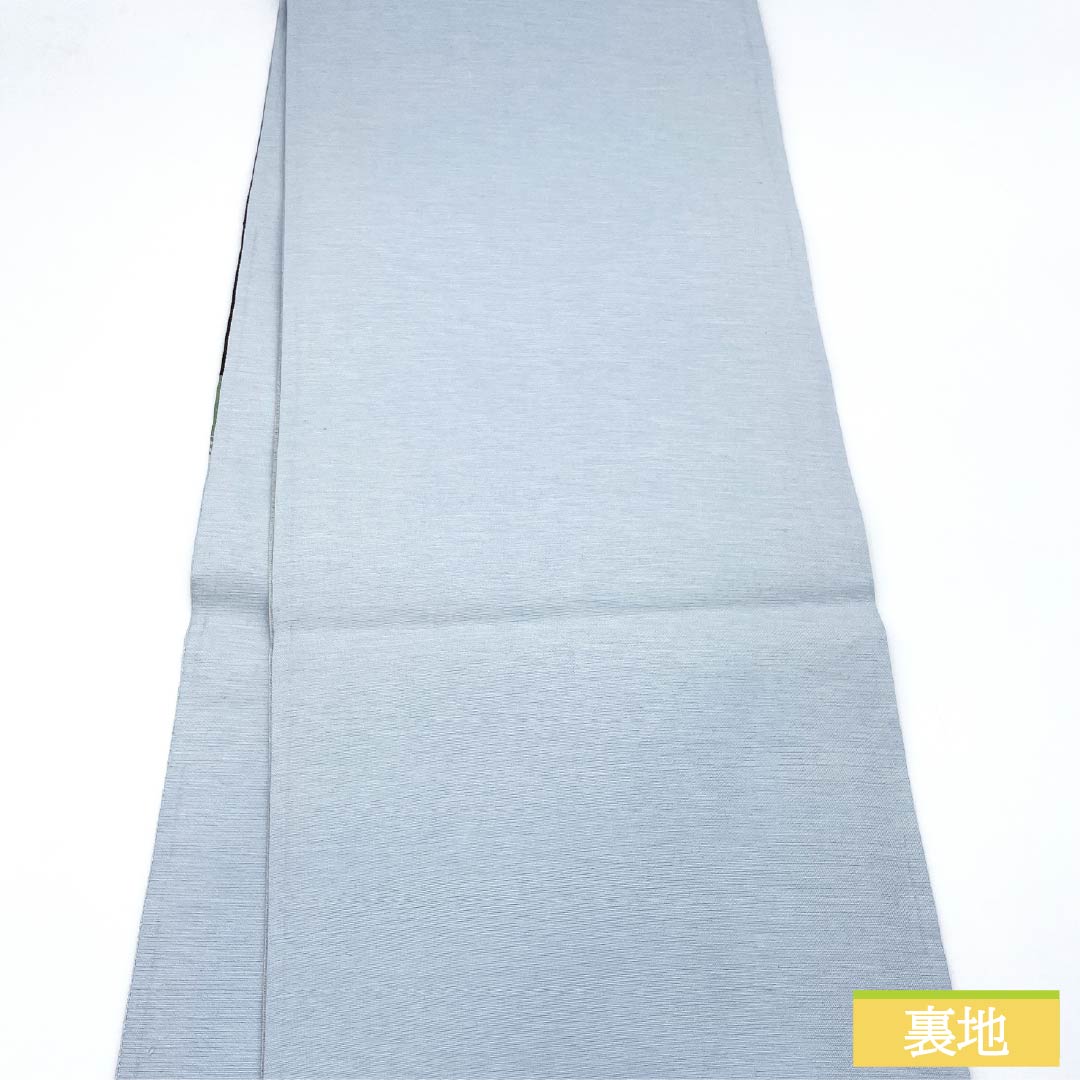 Fukuro Obi, pure silk, fish belly foil color, scoop weave, abstract pattern, obi length 442cm, A rank, point pattern, casual, light blue, 1123013223324