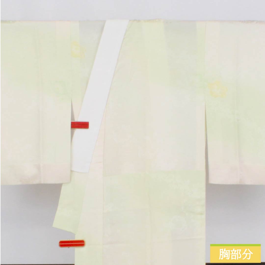 長襦袢 正絹 Sランク 身丈120cm 裄丈60.5cm 単衣 ボカシ染 吉祥文様 緑系 1129000752119