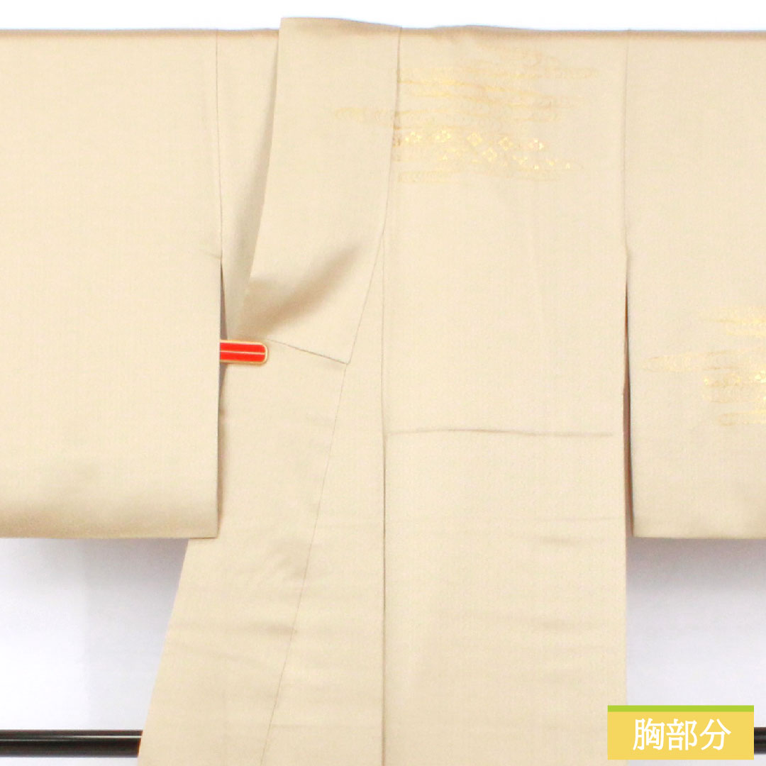 訪問着 正絹 袷 身丈161cm 裄丈61cm 白橡色（しろつるばみいろ） 京友禅 吉祥文様 Aランク グレー系 1112005913422