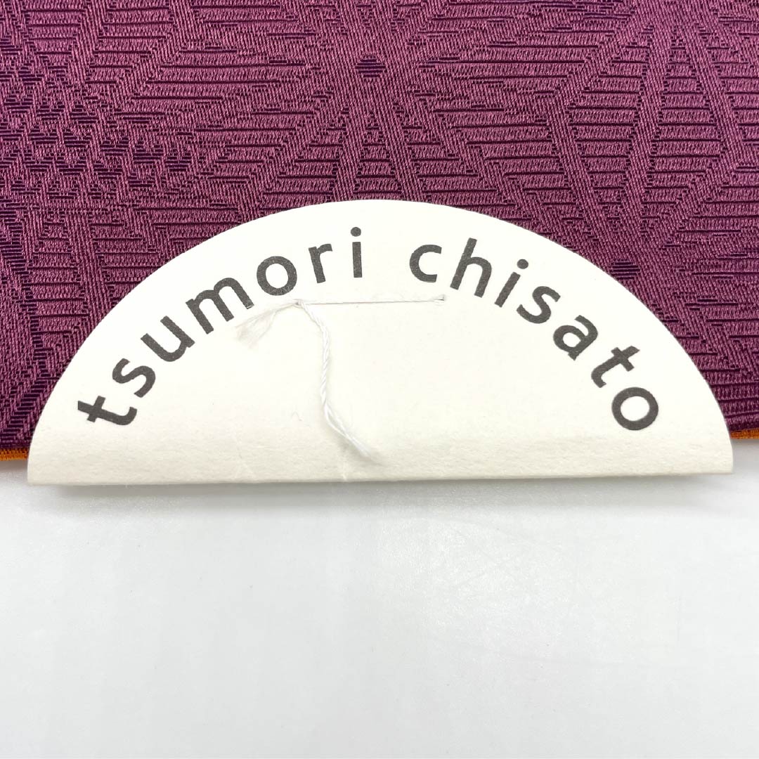 半幅帯 ポリエステル Sランク 壺菫色（つぼすみれいろ） 赤朽葉色（あかくちばいろ） tsumori chisato ツモリチサト 麻の葉 梅 帯丈400cm 紫系 1125003192420