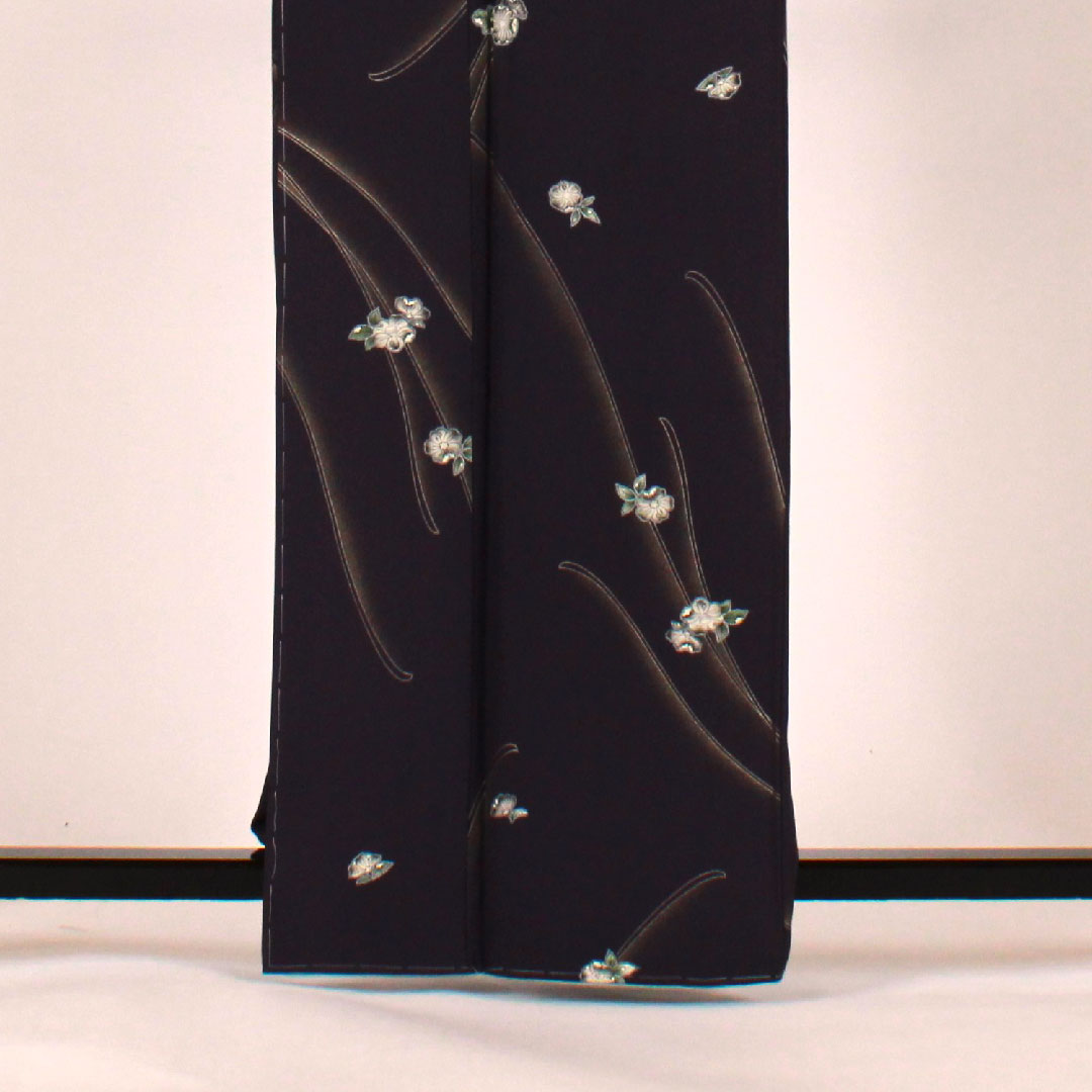 Komon, Length 164.5cm, Sleeve length 66cm, Lined, Flower pattern, Pure silk, S rank, Purple, 1115001162320
