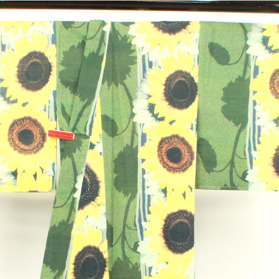 浴衣 しつけ糸付き 未使用品 向日葵 木綿 Sランク 単衣 身丈159cm 裄丈66cm グラデーション系 1118002032399