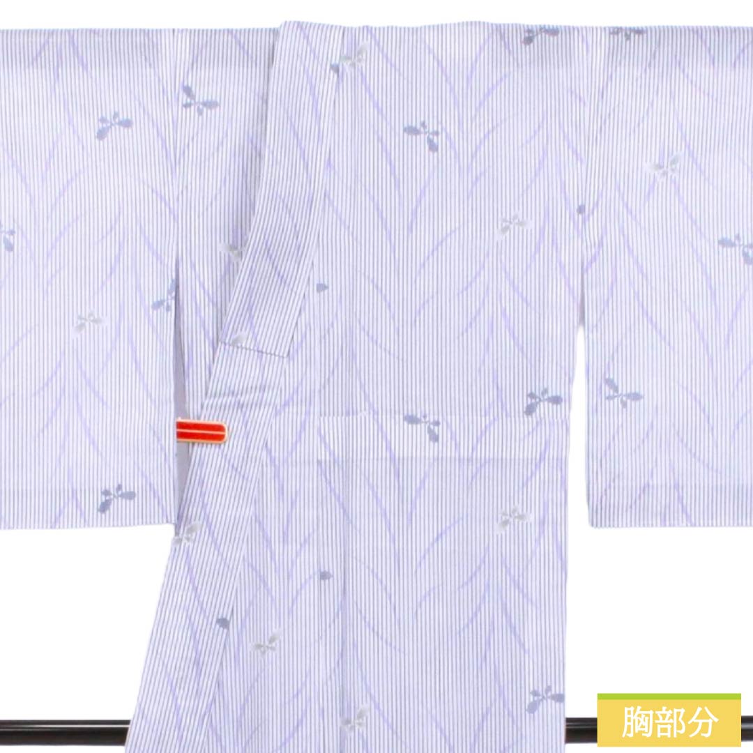 ☆専用☆未使用品 小紋 薄い水色 パステル 菊 吉祥身丈161cm 裄丈66cm