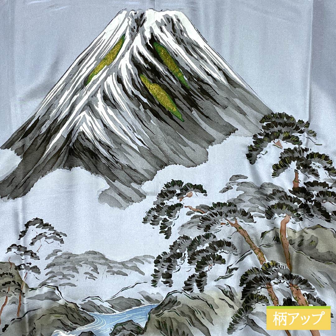 メンズ襦袢 正絹 Sランク 身丈141cm 裄丈73cm 移色（うつしいろ） 風景画 袷 青系 1140000902417