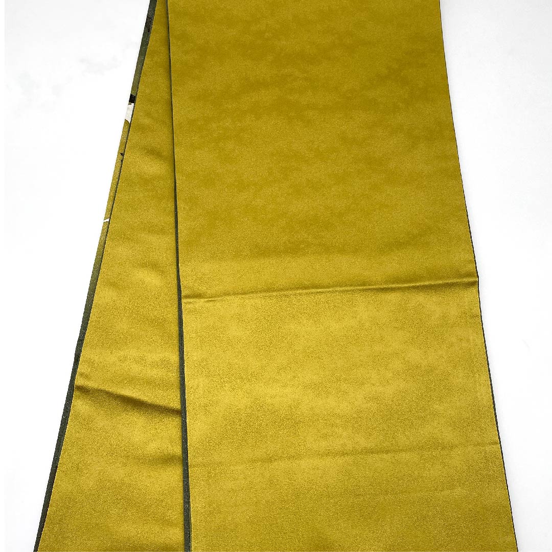 Fukuro Obi (Japanese sash) in Shimamatsu Nezuiro (Shimamatsu gray) by Yusuke Tange, Moonflower, silver thread, obi length 450cm, pure silk, S rank, point pattern, semi-formal, green, 1123007872319