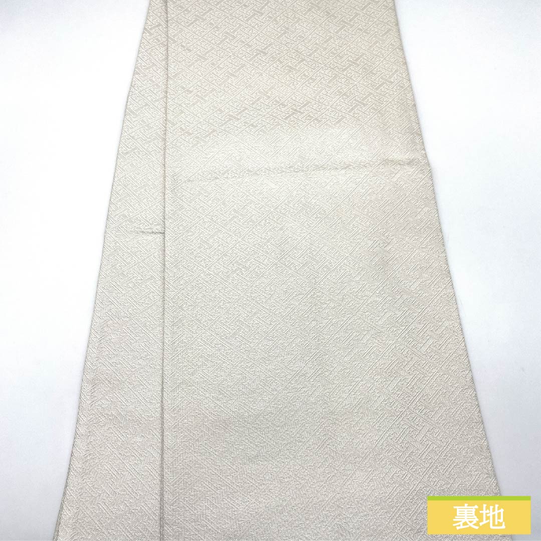 袋帯 正絹 Aランク 牡丹 留袖用 紗綾型 帯丈440cm ポイント柄 フォーマル 白系 1123015293311