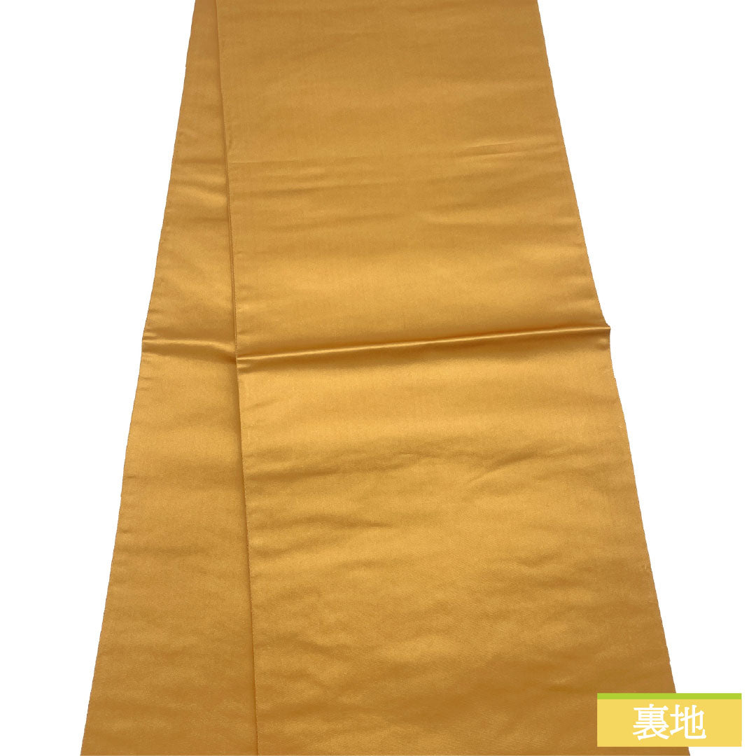 袋帯 正絹 Sランク 団十郎茶色（だんじゅうろうちゃいろ） 引箔 草花模様 帯丈442cm ポイント柄 セミフォーマル 茶系 1123016192314