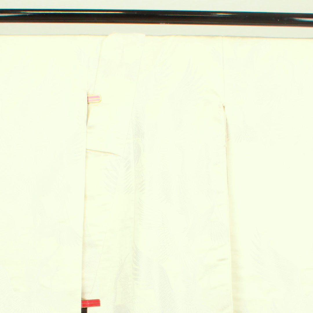 白無垢 身丈194cm  唐織 白鶴 正絹 Aランク 袷 白系 1110000503911