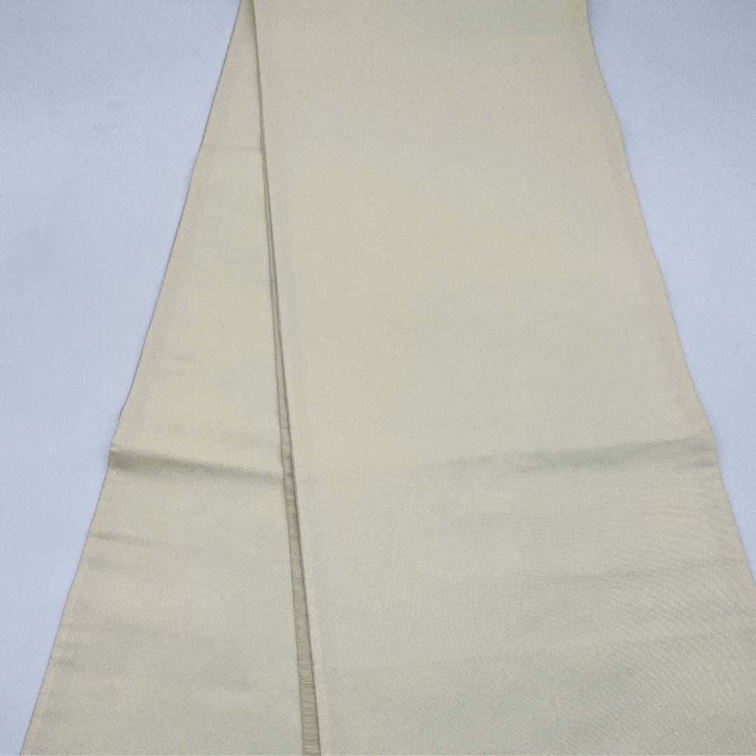 袋帯 灰梅色（はいうめいろ） 立湧 扇 桜 帯丈424cm 正絹 Aランク 六通 カジュアル クリーム系 1123005113315