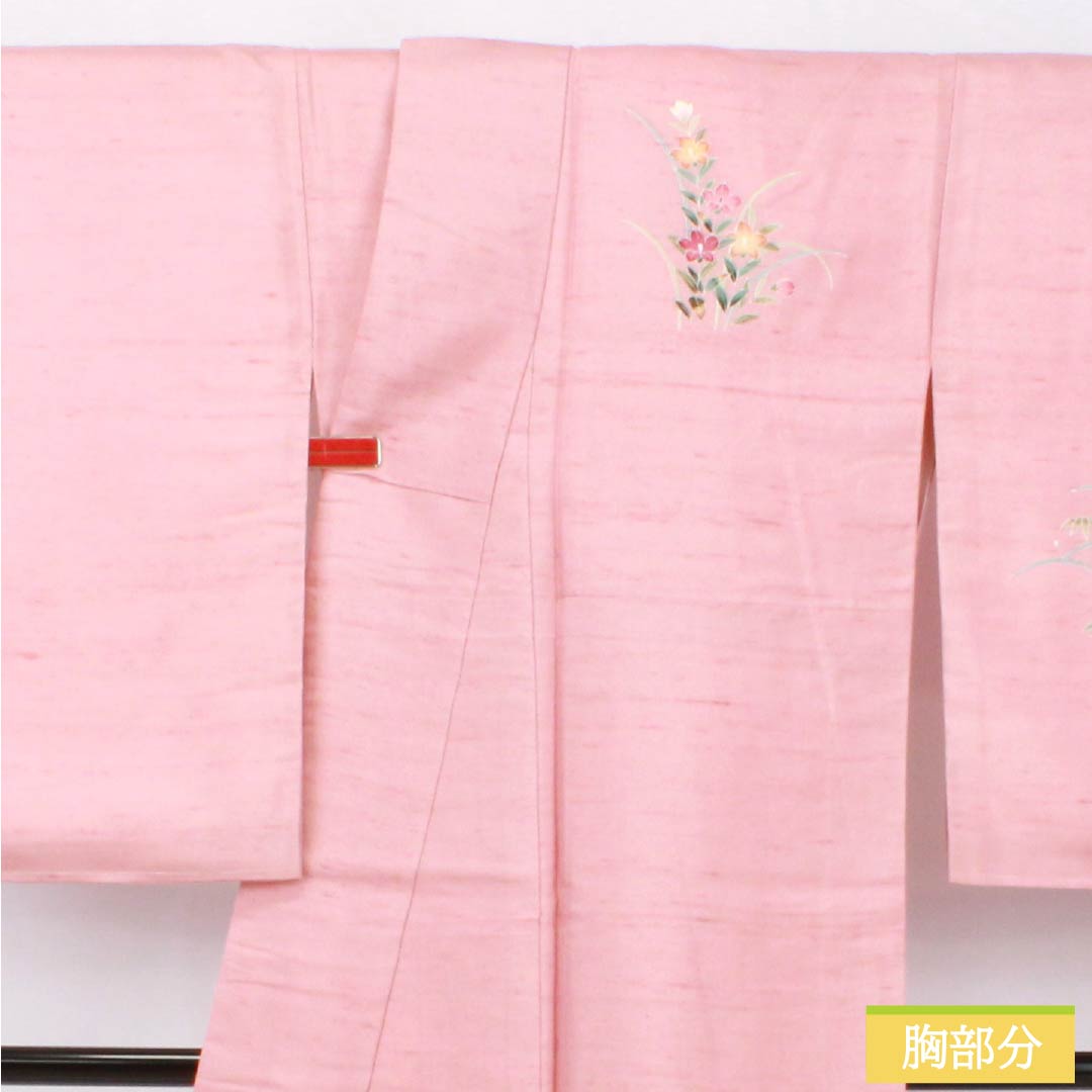 リサイクル着物】訪問着 正絹 Bランク 袷 身丈167cm 裄丈66cm 似桃色