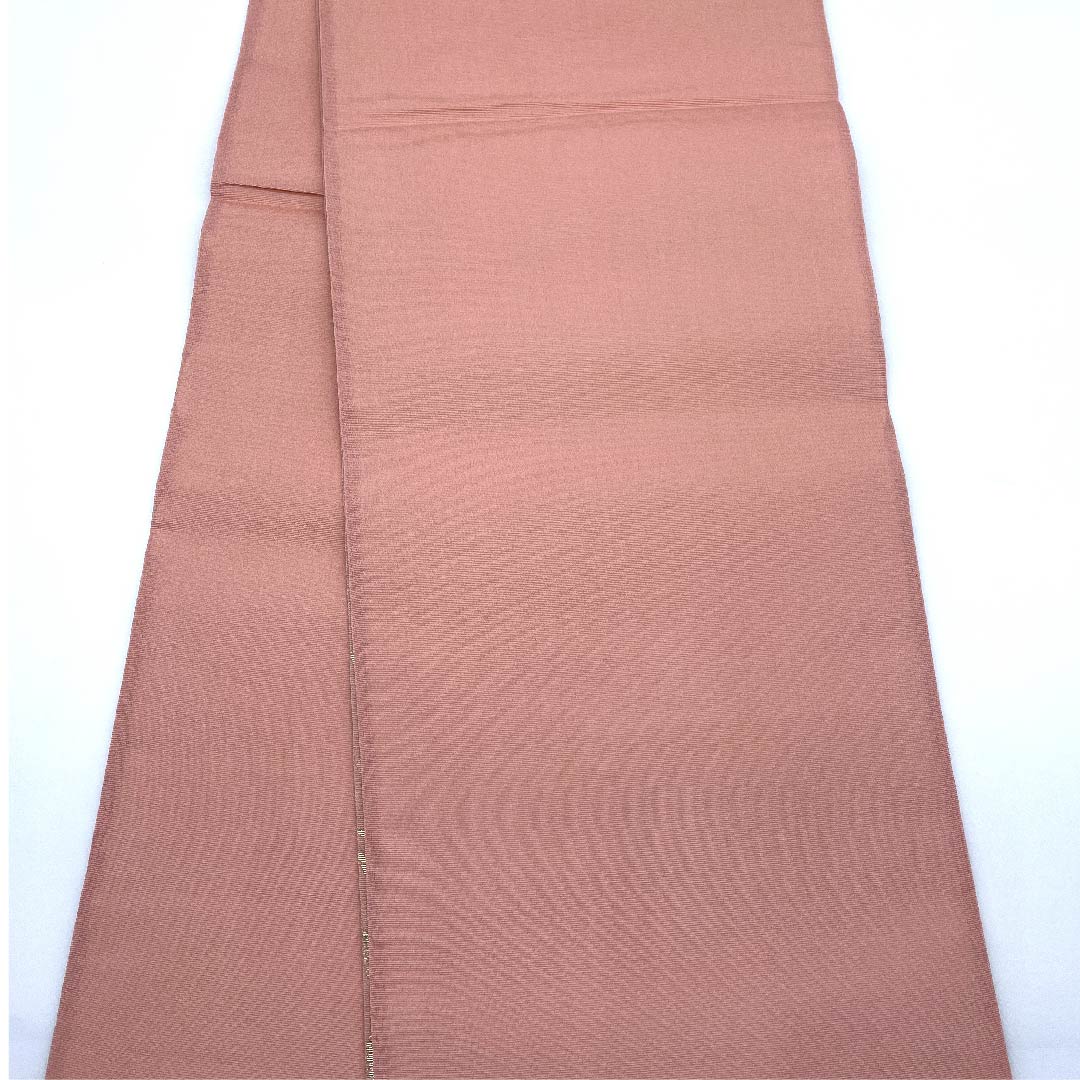 袋帯 薄紅梅色（うすこうばいいろ）夏帯 桔梗 露芝 帯丈424cm 正絹 Sランク 六通 フォーマル ピンク系 1123007272313