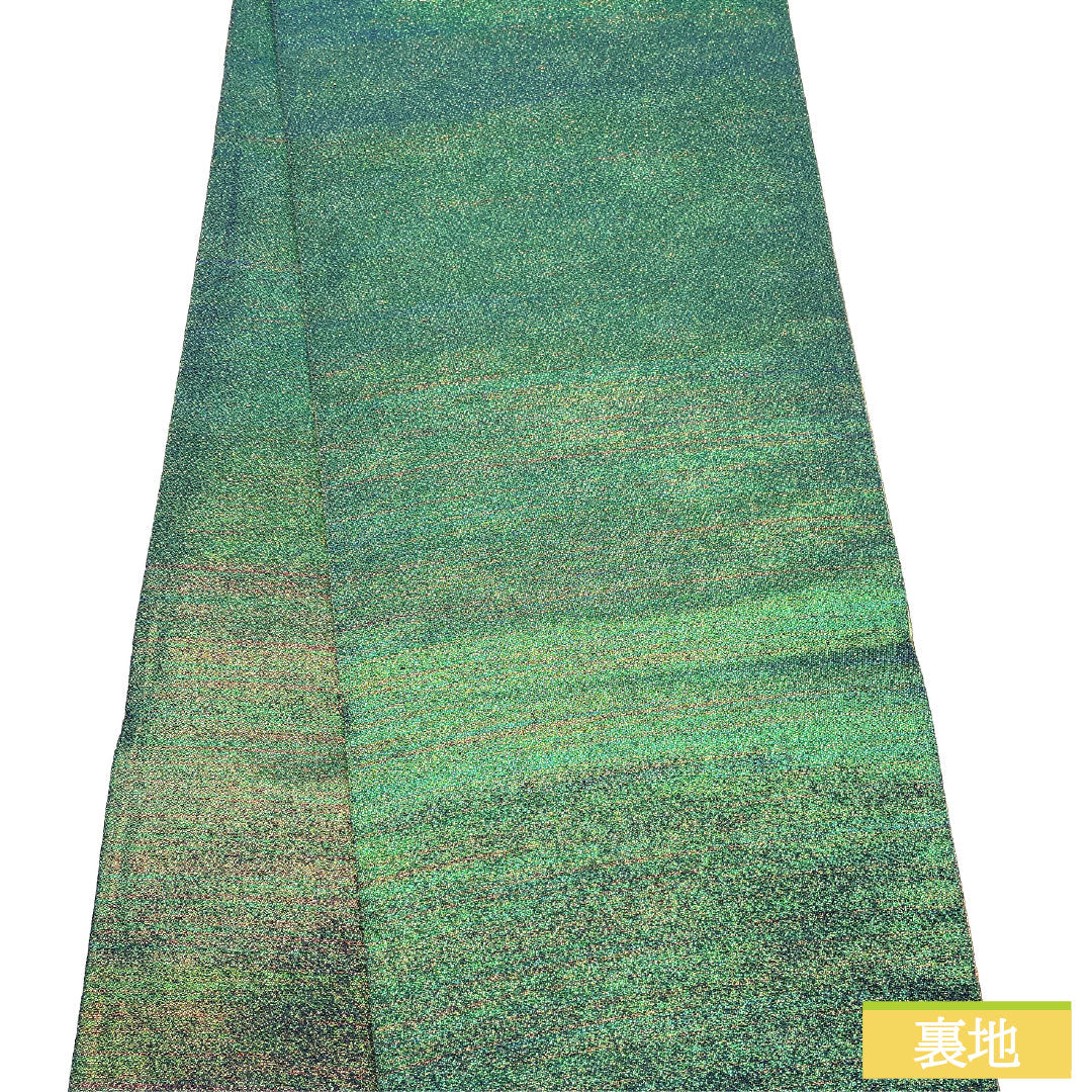 袋帯 正絹 Sランク 刺繍 西陣織 五三桐 流水 玉虫 帯丈440cm ポイント柄 セミフォーマル グラデーション系 1123016692399