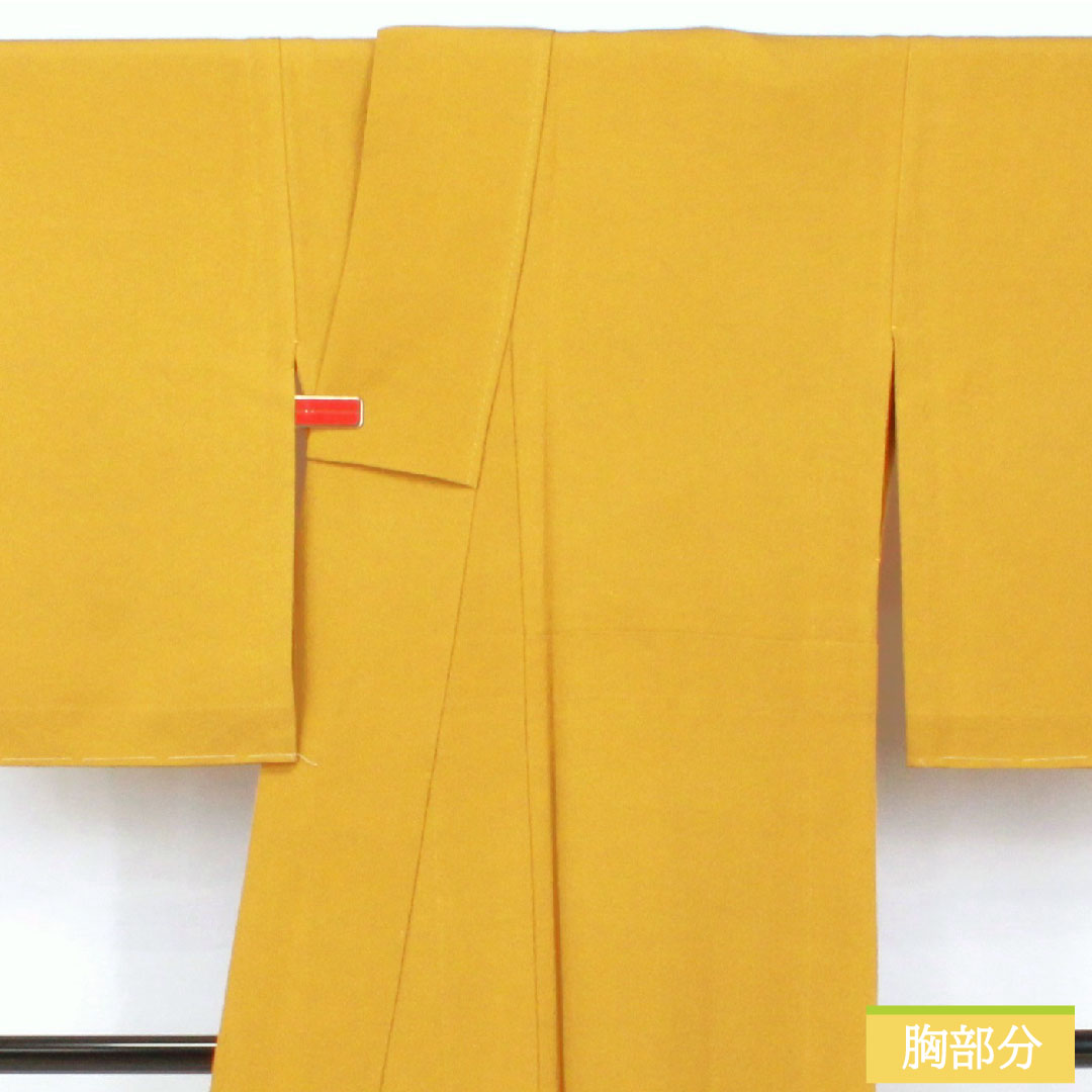 Plain color, pure silk, length 164cm, sleeve length 64.5cm, ochre color, plain color, one crest, bellflower, single layer, A rank, yellow, 1114002083423