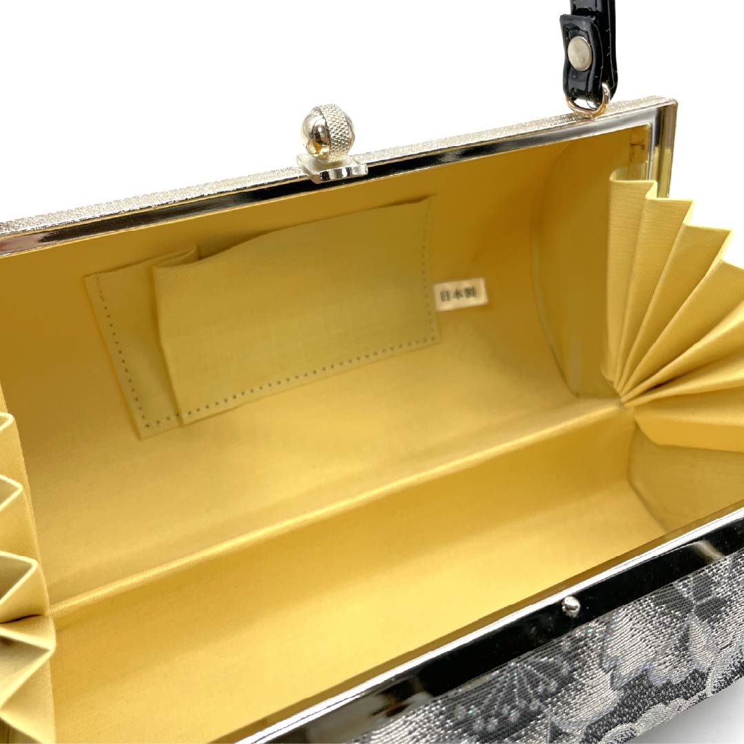 和装バック フォーマル 銀色（ぎんいろ） 振袖用 桜 古典柄 銀系 Sランク 113900041222