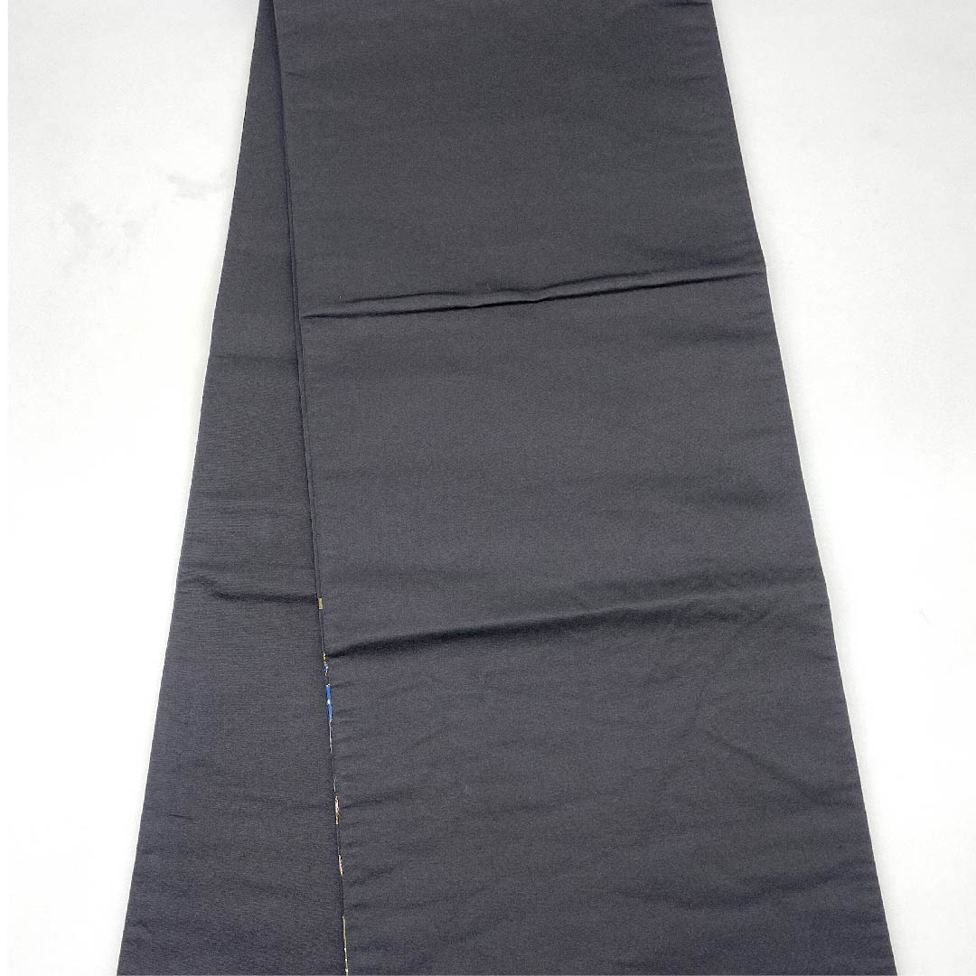 Formal black obi for furisode (long-sleeved kimono). Made by Hakuayaen Oba. Length: 442cm. Made of pure silk, S-rank. Six-fold hem. Product code: 1123007842310.
