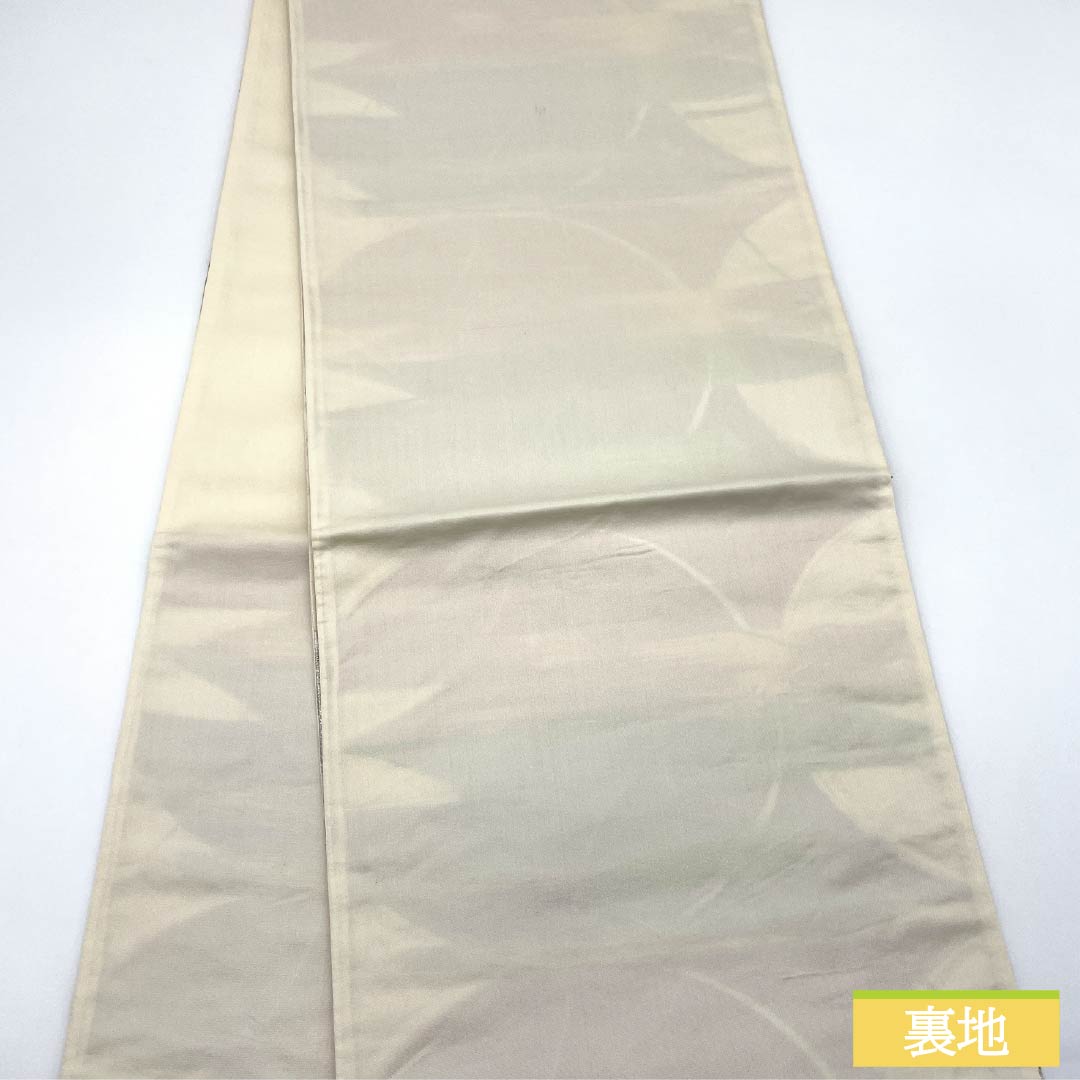袋帯 正絹 振袖用 留袖用 七宝 帯丈428cm Sランク 六通 フォーマル 銀系 1123013562322