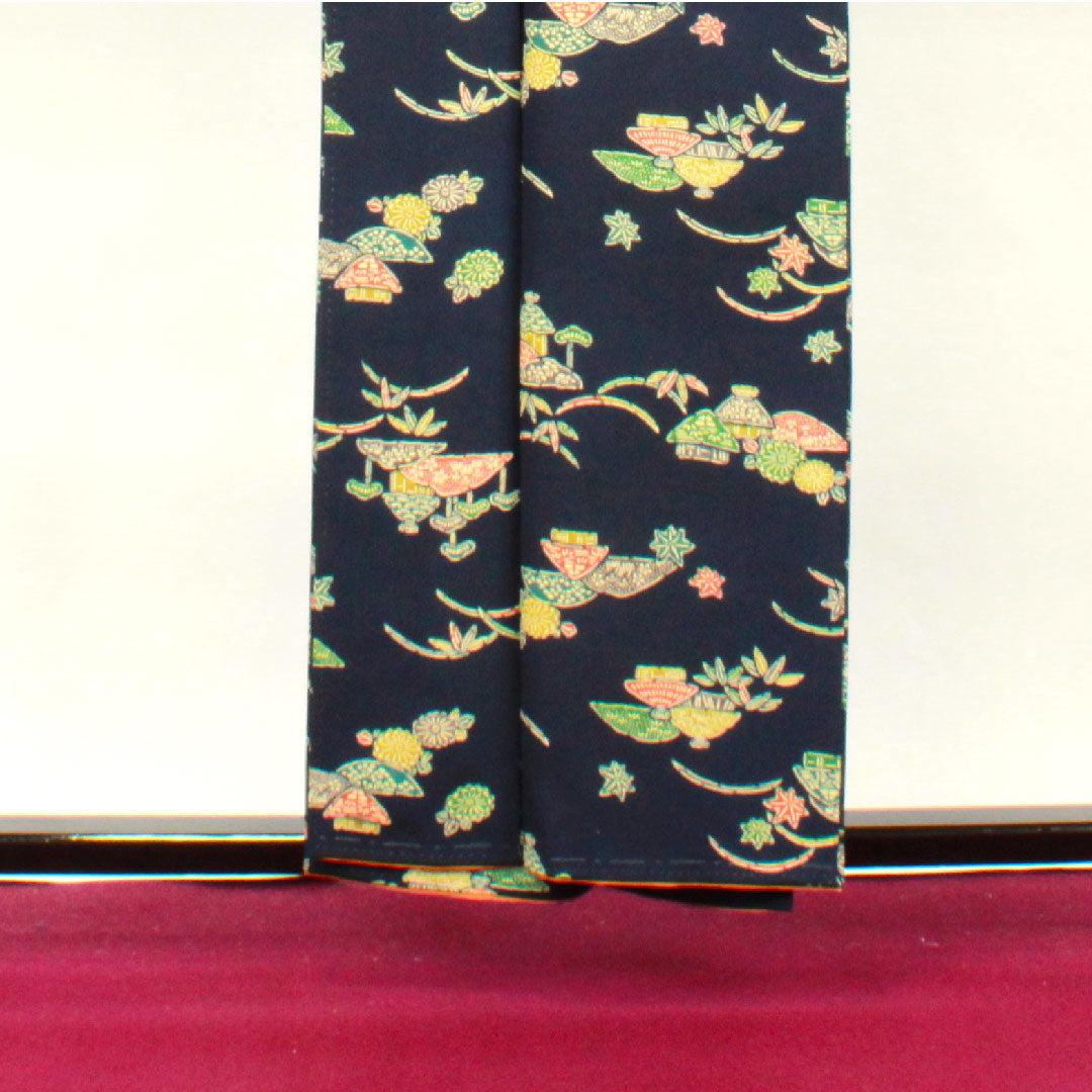 小紋 身丈155cm 裄丈63cm 袷  濃紺色 型染  正絹 Aランク 紺系 1115002983318