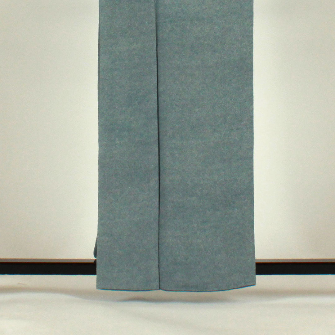 小紋 身丈161cm 裄丈64cm 袷  江戸小紋 安達一男 鮫 尻合わせ三つ葵  正絹 Sランク 青系 1115001242317